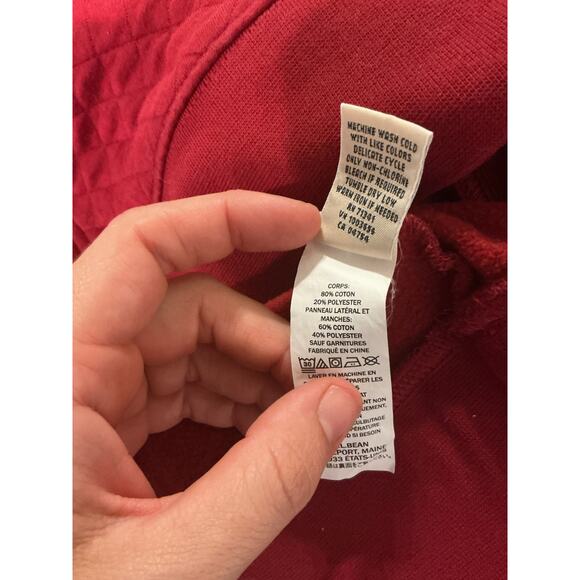 L.L.Bean Women Quilted Quarter-Zip Pullover Size Large Red Gorpcore Outdoor Fall - Picture 9 of 9